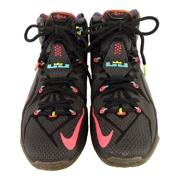 Nike LeBron 12 Data Size 10 Mens Sneakers Black 684593 068 - Picture 3 of 13